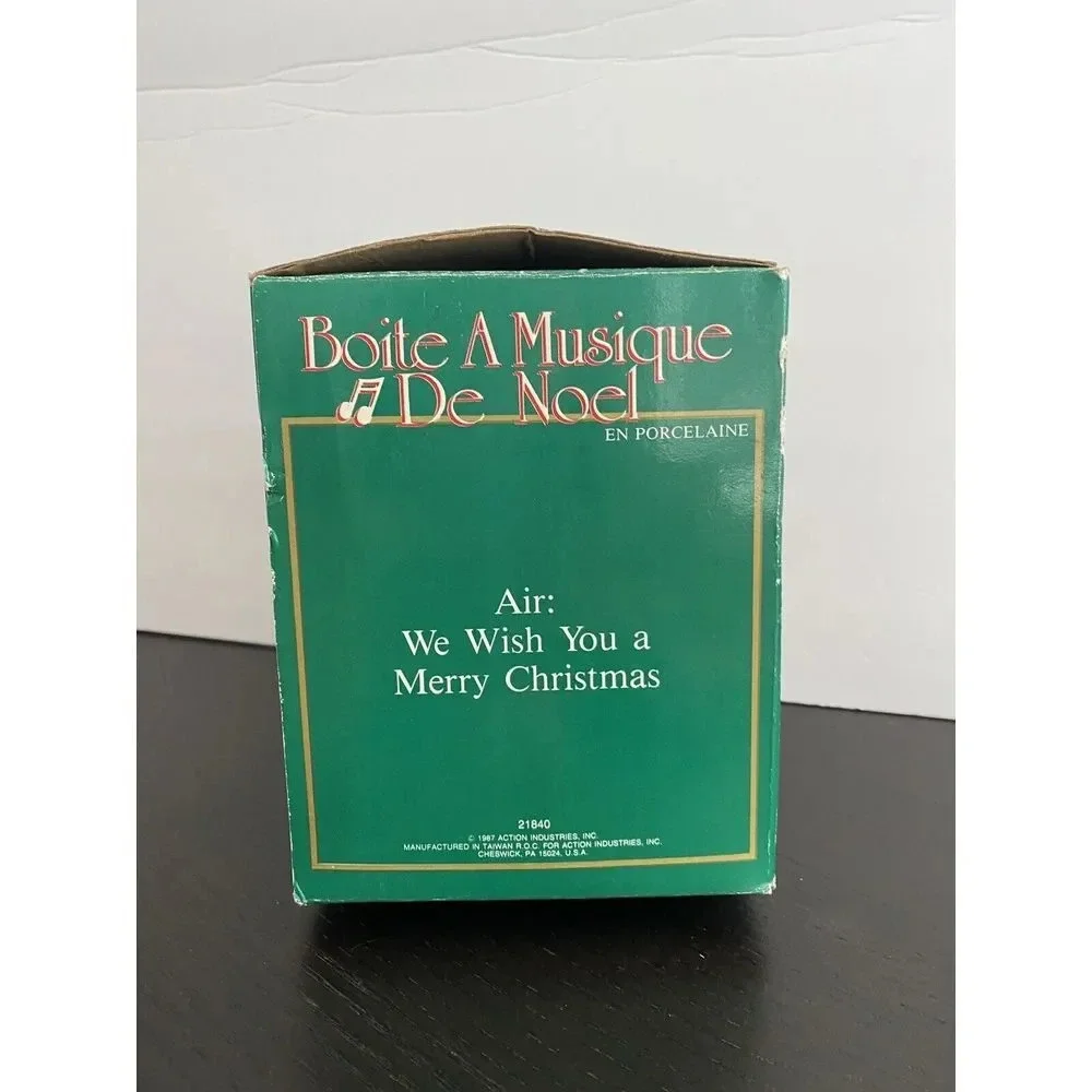 Vintage Christmas TEDDY BEAR and JACK IN BOX MUSIC BOX--TOYLAND‎